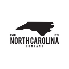 North Carolina map outline logo design