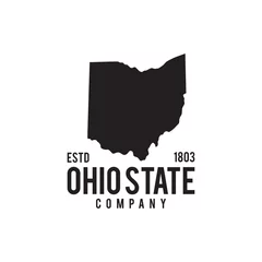 Fotobehang Ohio state map outline logo design © dimensi design