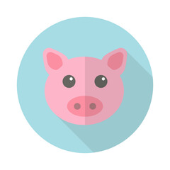 Pig's head icon design.
