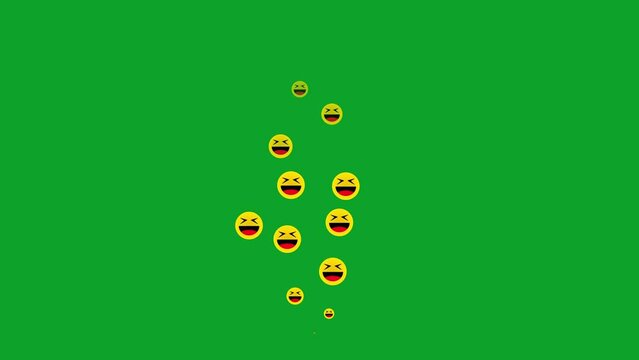 4K 60FPS. Social media live style animated Lol emoticon on live video isolated on green backgrounds.