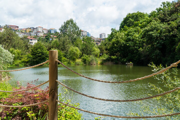 Ataturk kent ormani in Istanbul. Ataturk City Forest. Green spaces in Istanbul city. Green parks or...
