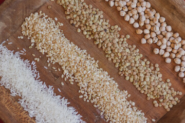 kind of raw seed in a wooden bowl