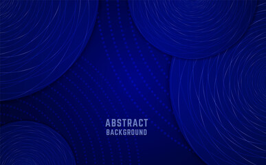 Abstract blue wave dynamic round shapes vector background