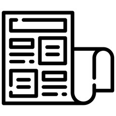 NEWSPAPER line icon,linear,outline,graphic,illustration