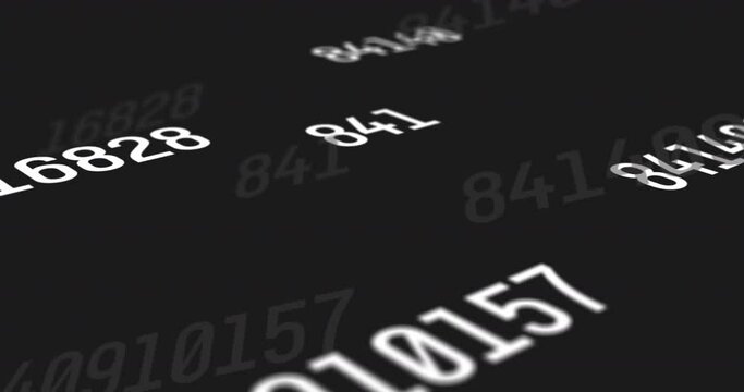 Animation of changing numbers on black background