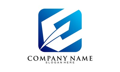Letter E simple icon logo