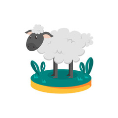 Simple and cute sheep or goat illustration suitable for your livestock business