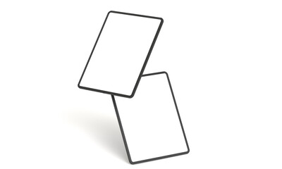 Illustration 3d render of isometric rectangles simulating a telephone in a 3d space with blank spaces. From different perspectives and views to help rock up for applications. iPad iPhone