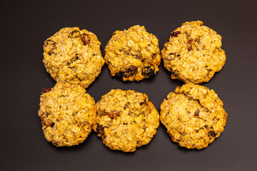 oatmeal cookies on a colored background