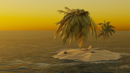 Insel im Paradies - mitten auf dem Meer