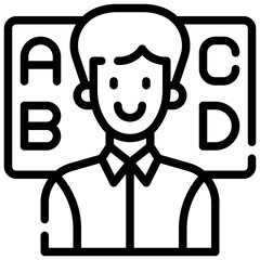 TEACHER line icon,linear,outline,graphic,illustration
