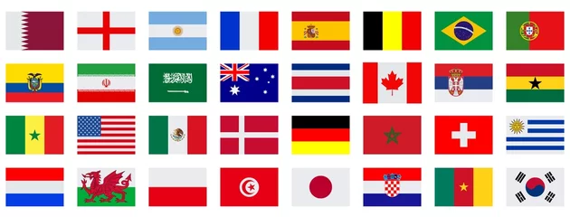 Fotobehang flags of different countries on a white background © Regormark