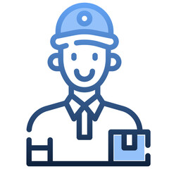 DELIVERY MAN Gradient icon,linear,outline,graphic,illustration