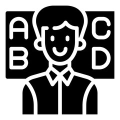 TEACHER glyph icon,linear,outline,graphic,illustration