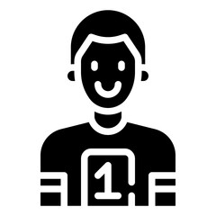 SOCCER PLAYER glyph icon,linear,outline,graphic,illustration