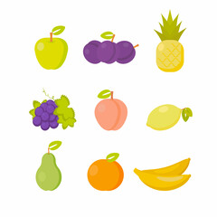 Flat design vector illustration of fruit