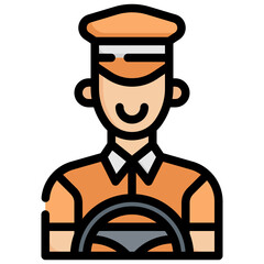 TAXI DRIVER filled outline icon,linear,outline,graphic,illustration - obrazy, fototapety, plakaty