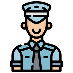 POLICEMAN filled outline icon,linear,outline,graphic,illustration