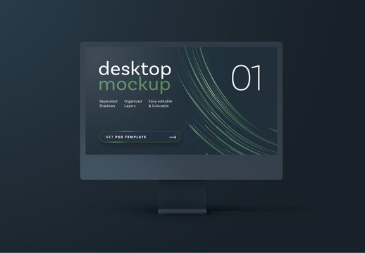 Dark Desktop Screen Mockup