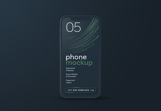 Dark Smartphone Screen Mockup for App UI and Mobile Design