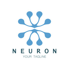 Neuron logo or nerve cell logo design,molecule logo illustration template icon with vector concept