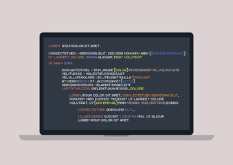 A programming code written on a laptop screen, backend development