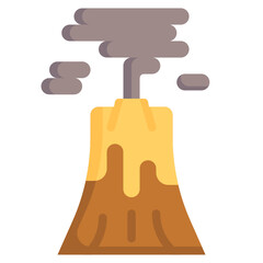 VOLCANO flat icon,linear,outline,graphic,illustration