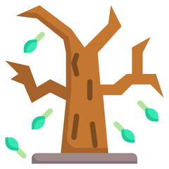 DRY TREE flat icon,linear,outline,graphic,illustration
