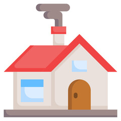 CHIMNEY flat icon,linear,outline,graphic,illustration
