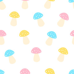 Seamless pattern colorful mushroom vector illustration