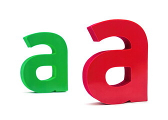 Laser cut letter on isolated white background. Acrylic lettering for the advertising and signage industry.