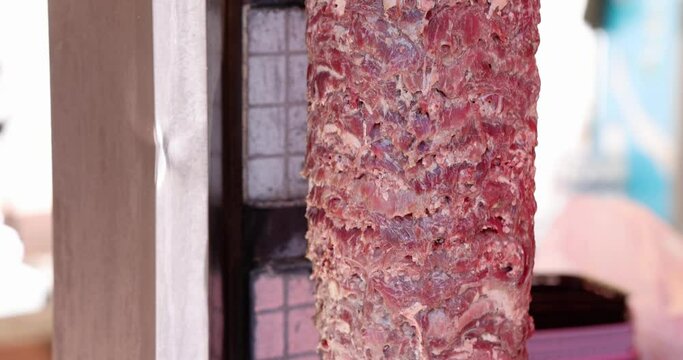 Traditional Turkish meat doner kebab closeup