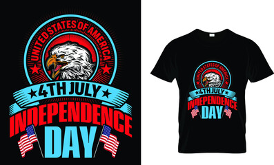 United States of America 4th July independence day T-shirt design template