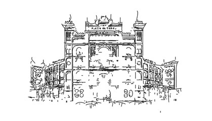 Vector Line Art type of the Plaza de Toros de las Ventas in Madrid