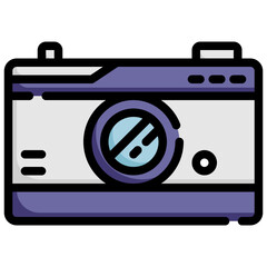 OLD CAMERA filled outline icon,linear,outline,graphic,illustration