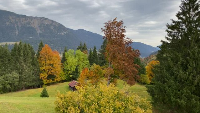View from the Eckbauer Cable Car to the landscape around Garmisch-Partenkirchen in Bavaria
