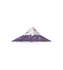 Vector isolated cartoon mountain icons. Mountains natural landscape, hill top. Travel mountaineering, tourism or hiking design element