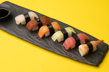 sushi on a plate