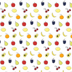 Fruit and berry seamless pattern.