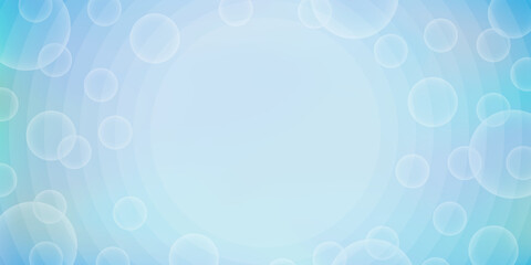 Light blue blurred background with abstract color gradient and bubbles. Multicolored mesh