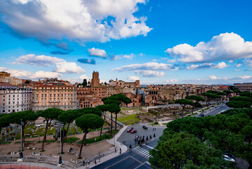 panorama eternal city of Rome in Italy