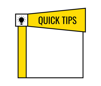 Quick tips with light bulb check list vector badge. Note blank with lightbulb and text quick tips or yellow megaphone. Simple template illustration for helpful advice, tricks, solution, suggest
