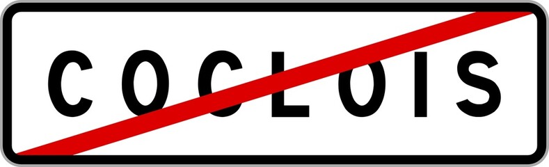 Panneau sortie ville agglomération Coclois / Town exit sign Coclois
