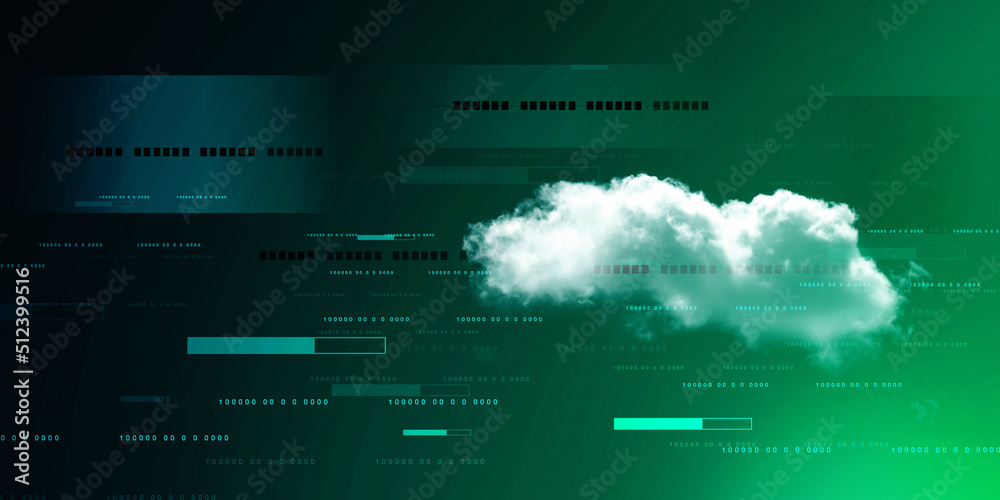 Poster 3d rendering technology cloud computing