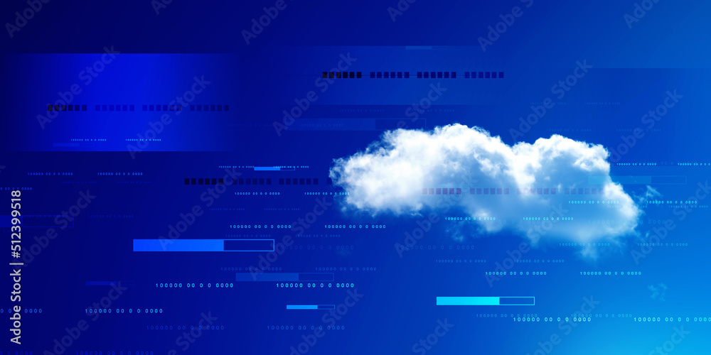 Poster 3d rendering technology cloud computing