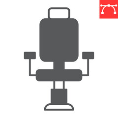 Barber chair glyph icon, barbershop and hairdresser, barber chair vector icon, vector graphics, editable stroke solid sign, eps 10.
