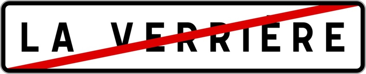 Panneau sortie ville agglomération La Verrière / Town exit sign La Verrière