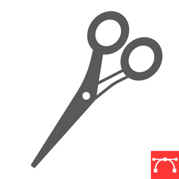 Scissors glyph icon, barber and hairdresser, hair shears vector icon, vector graphics, editable stroke solid sign, eps 10.