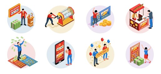 Obraz premium Isometric Lottery Compositions