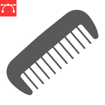 Hair brush glyph icon, hairdresser and care, comb vector icon, vector graphics, editable stroke solid sign, eps 10.